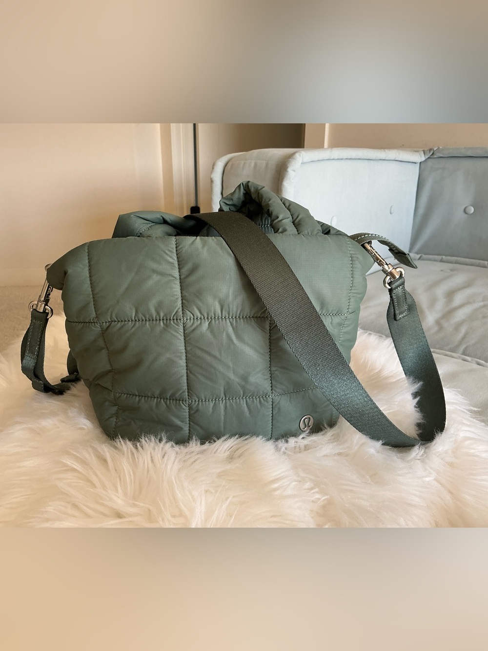 Lululemon Quilted Crossbody Tote - Olive